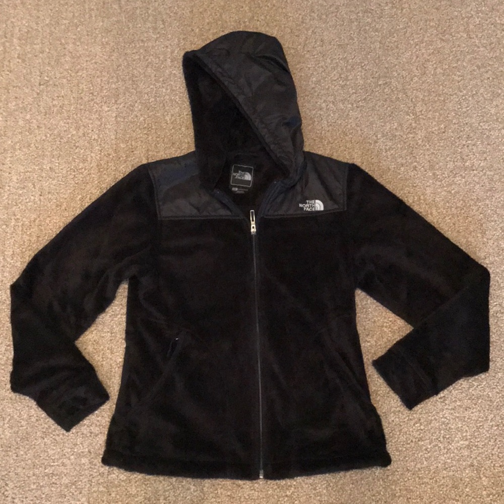 North Face Black Fuzzy Fleece Zip-Up